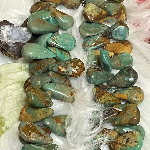 Vintage Green Turquoise Sterling Necklace - Picture 5 of 14